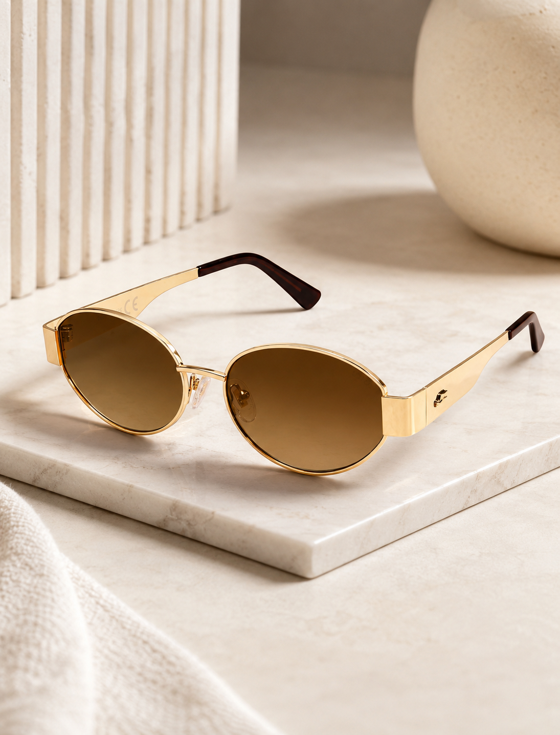 Gold Oval Sunglasses