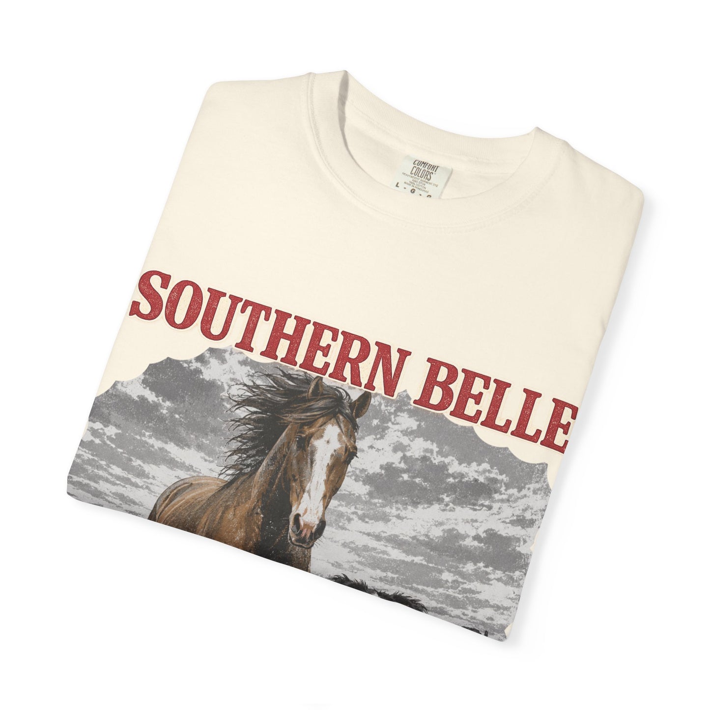 Southern Belle Horse & Dog T-Shirt — Rustic Western Farm Graphic Tee