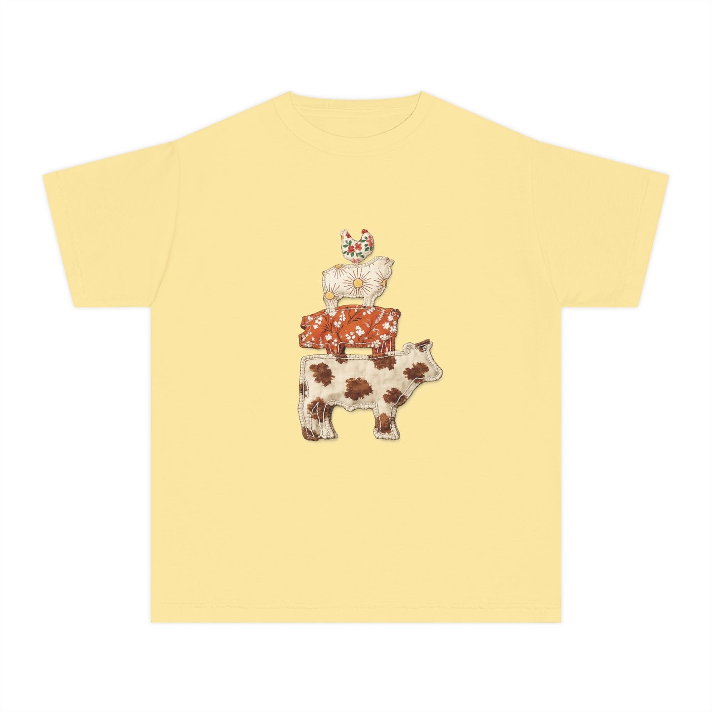 Stacked Farm Animals Graphic (Cow, Pig, Chick)