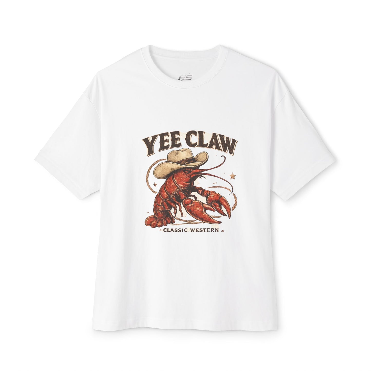 Yee Claw Oversized Graphic Tee | Southern Western Crawfish Shirt | Unisex T-Shirt Dress