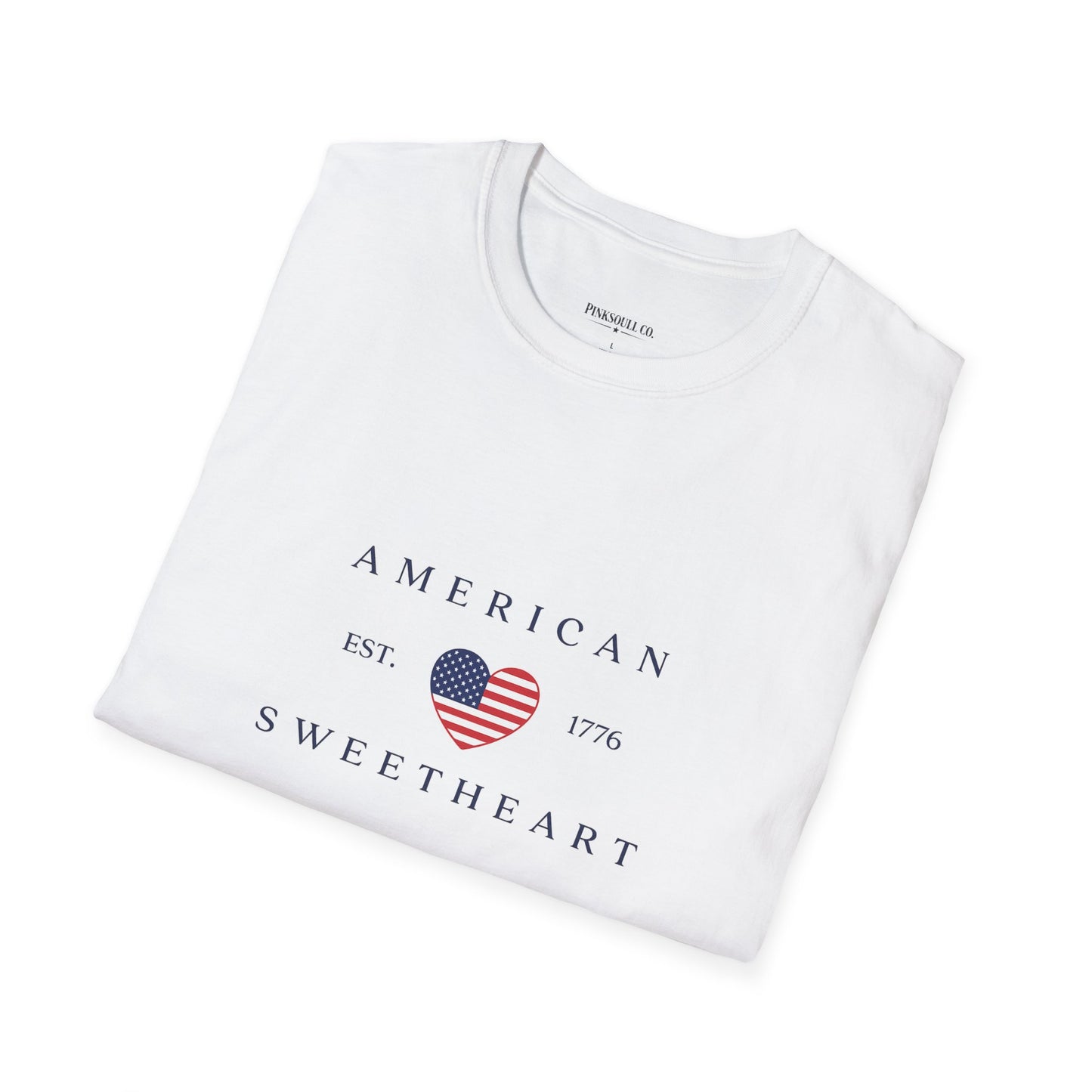 “American Sweetheart" Patriotic Heart Graphic (Est. 1776)