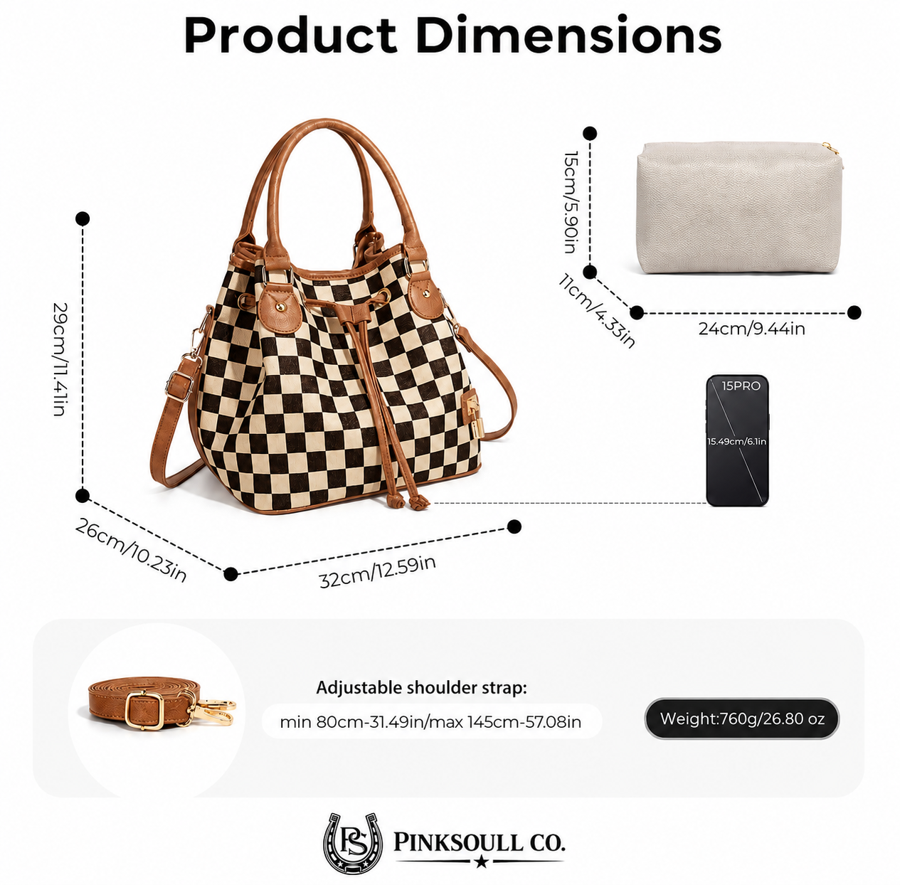 The Magnolia Checkered Bag