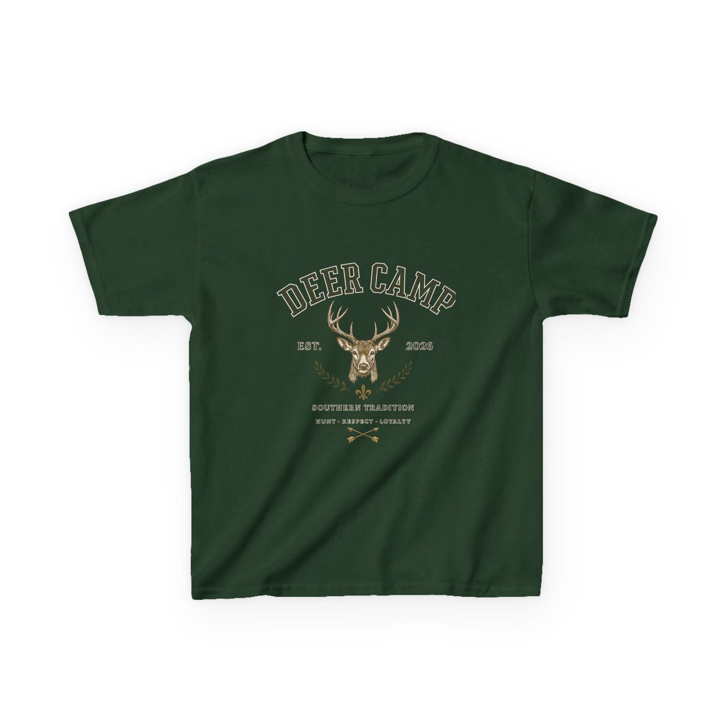 Kids Deer Camp T-Shirt — Rustic Hunting Camp Graphic Tee