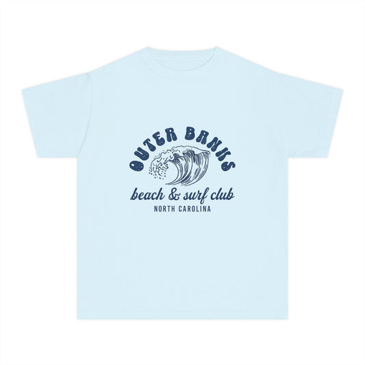 Youth Tee - "Outer Banks Beach & Surf Club" North Carolina Wave Graphic