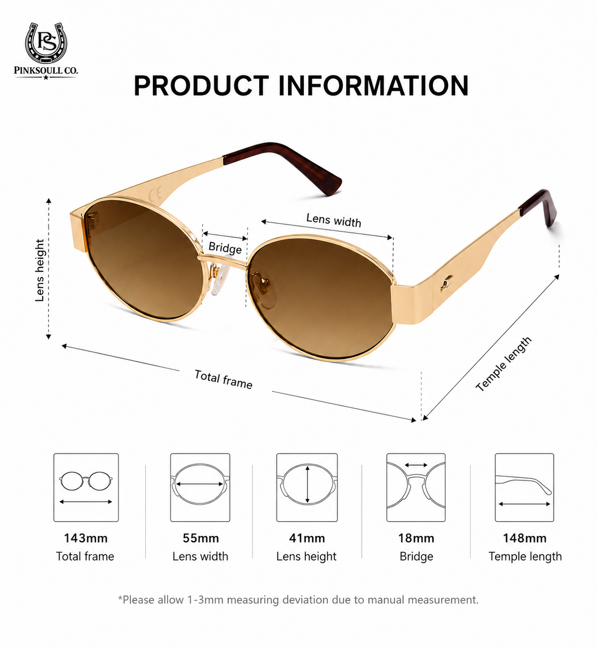 Gold Oval Sunglasses