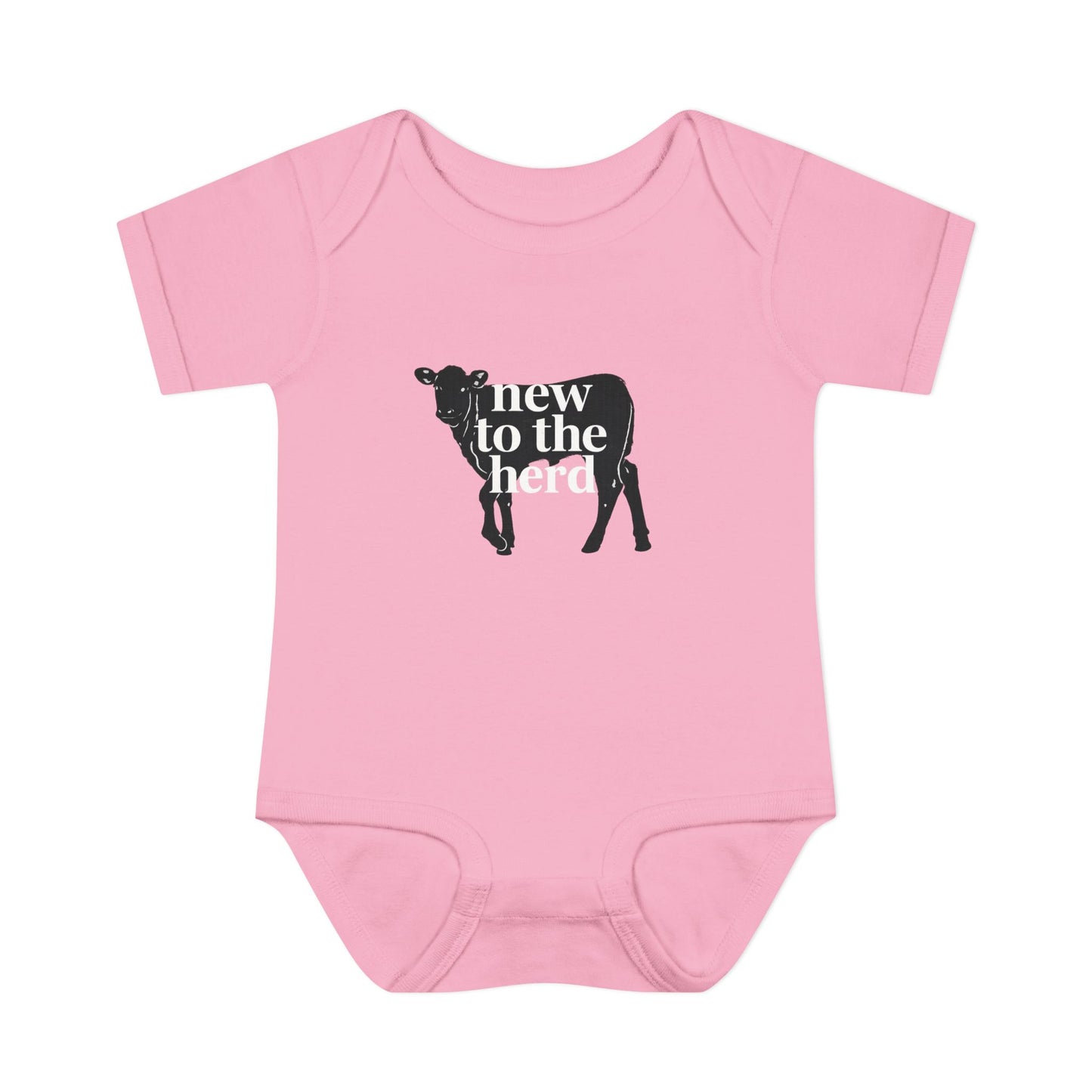 Infant Bodysuit - "New to the Herd" Cow Graphic Baby Onesie