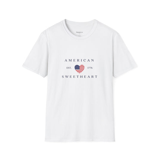 “American Sweetheart" Patriotic Heart Graphic (Est. 1776)