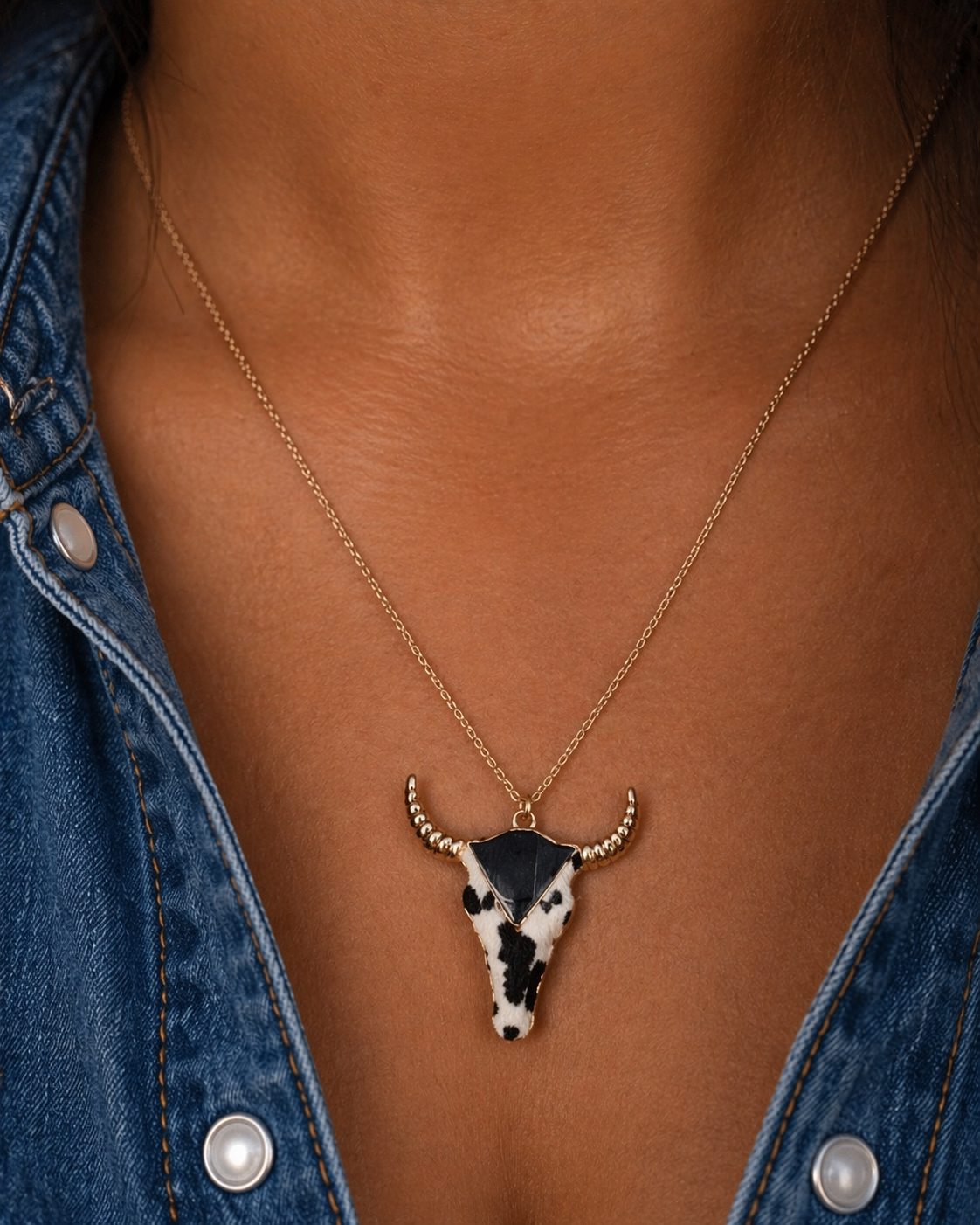 Western Bull Skull Necklace
