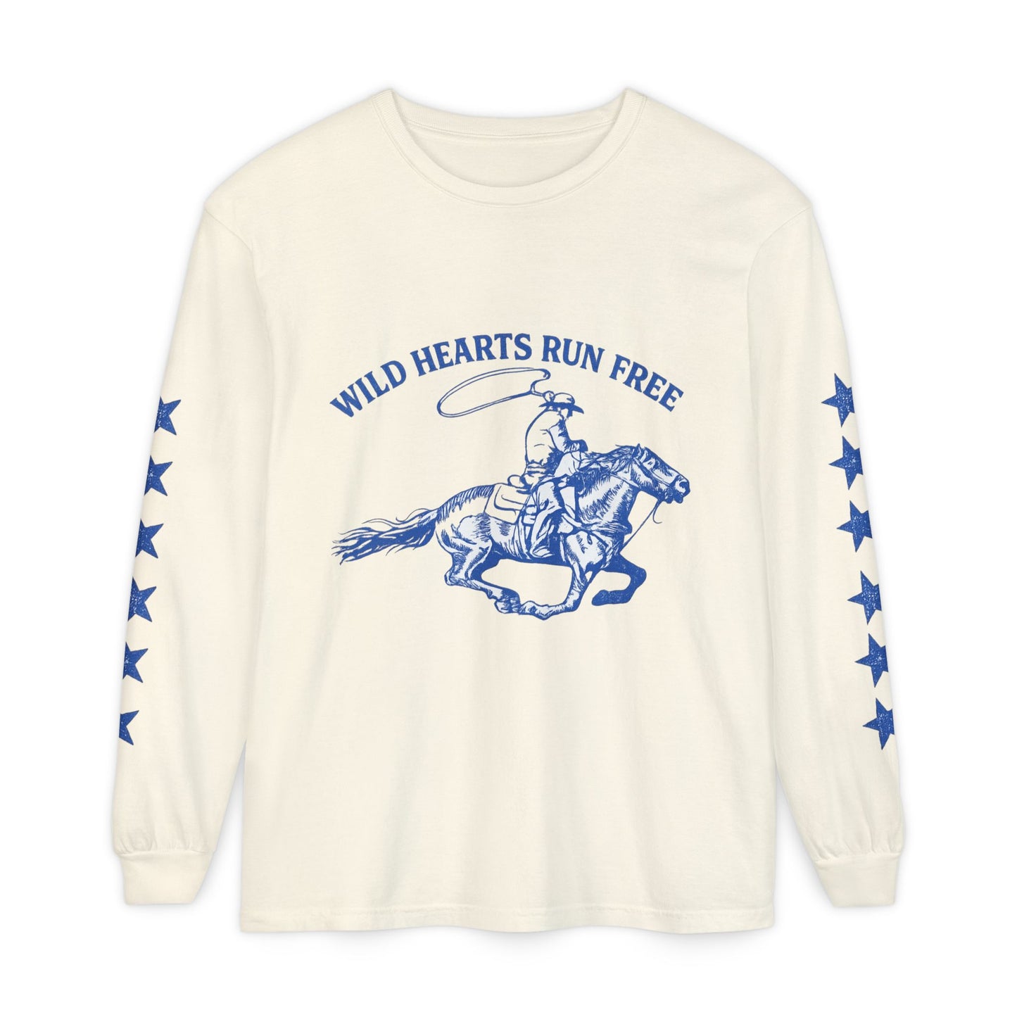 Wild Hearts Run Free Long Sleeve Tee — Cowboy Graphic Shirt