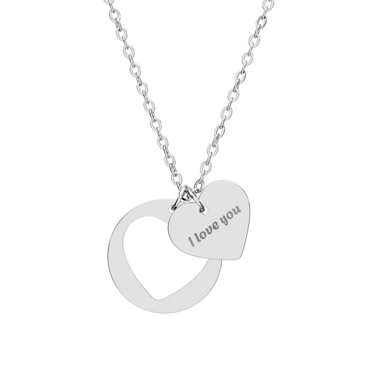 Engraved 'I Love You' Heart Cutout Necklace