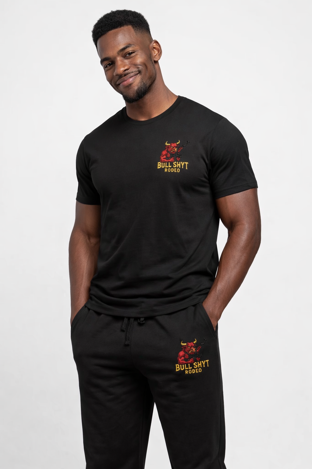 Bullshyt Rodeo Embroidered Black T-Shirt