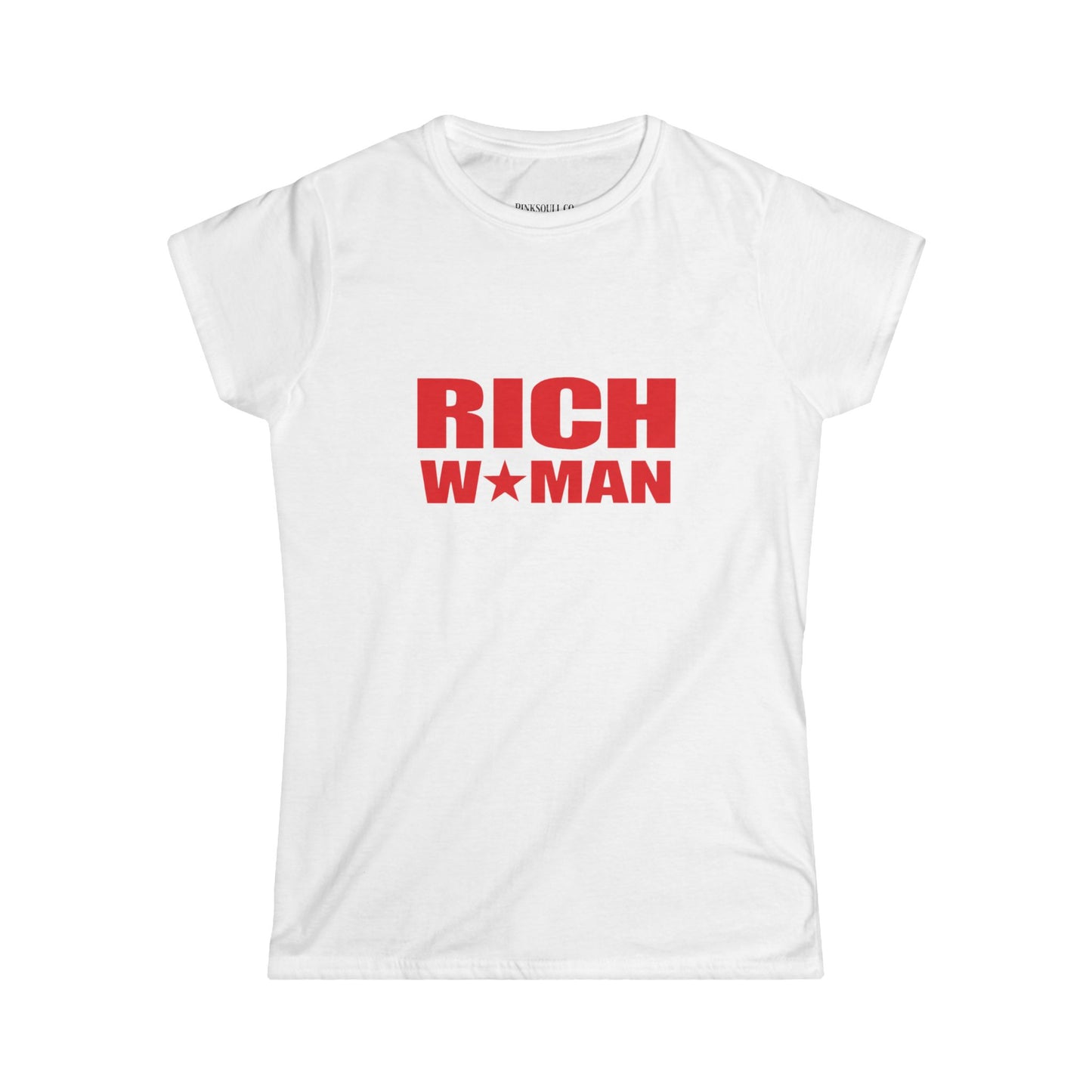 'RICH W*MAN' Bold Red Graphic Shirt