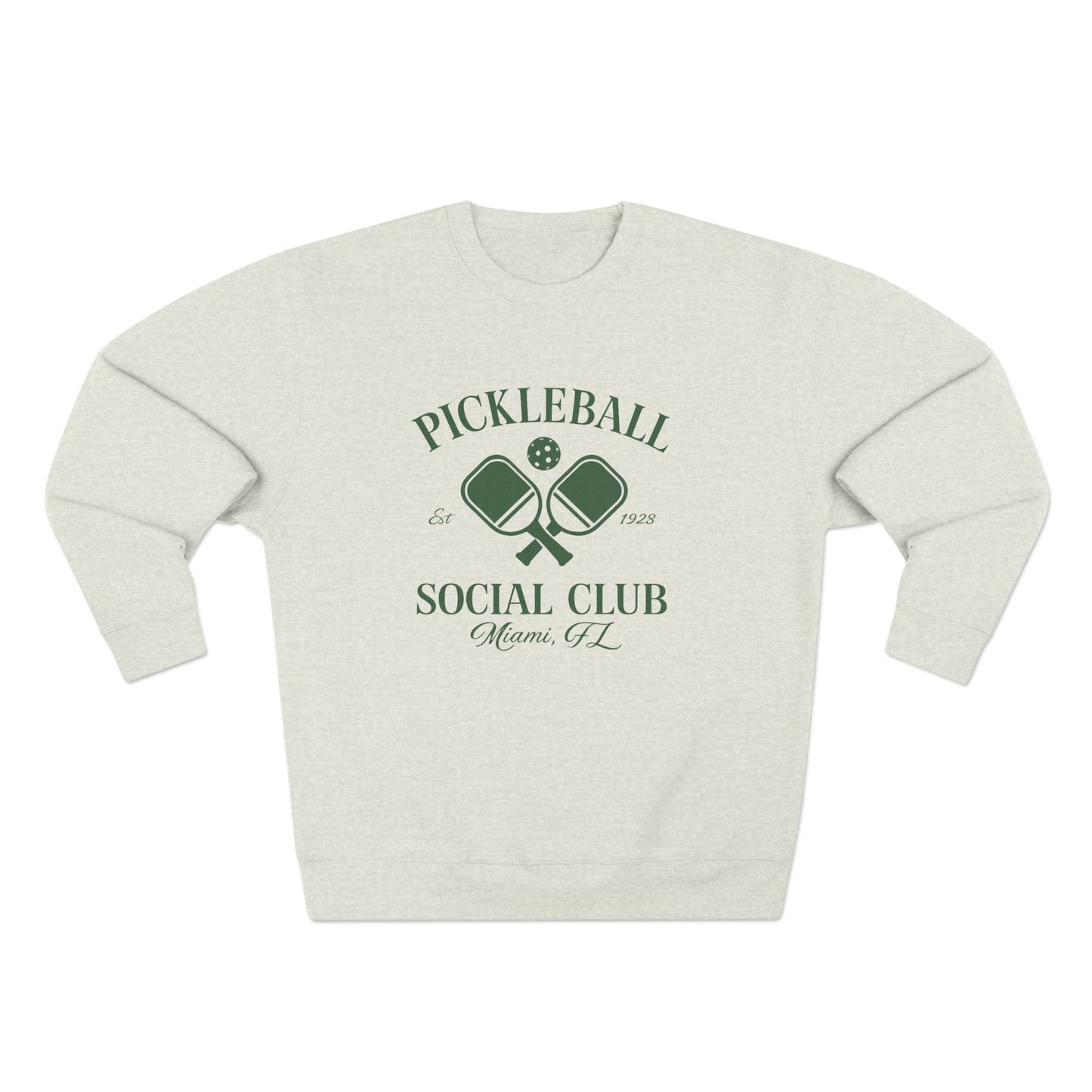 Pickleball Social Club Crewneck Sweatshirt — Miami, FL Vintage Paddle Design