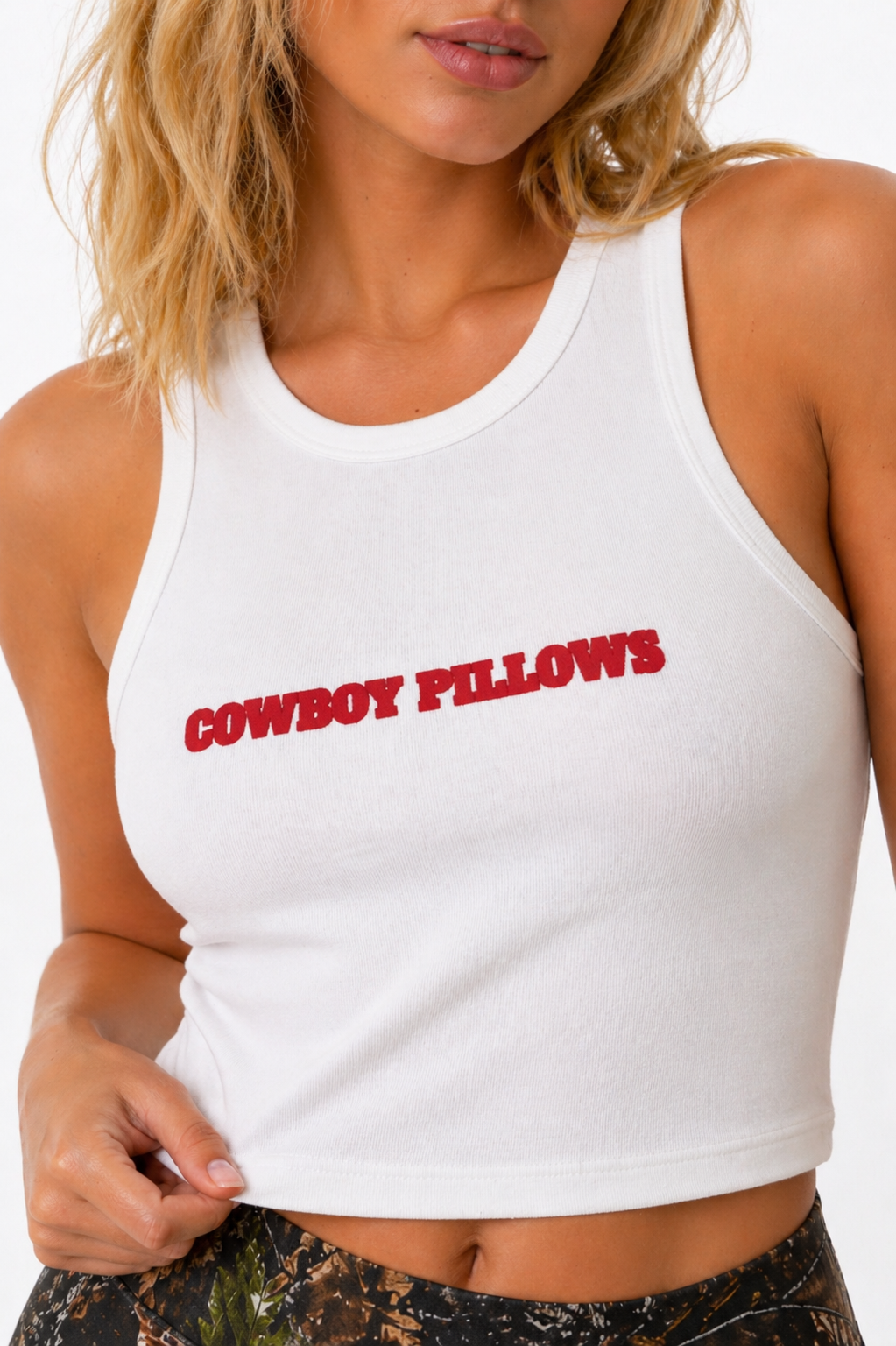 Cowboy P’s  Women's Racer Tank Crop Top