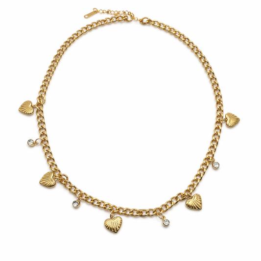 Heart Charm Gold Chain Necklace