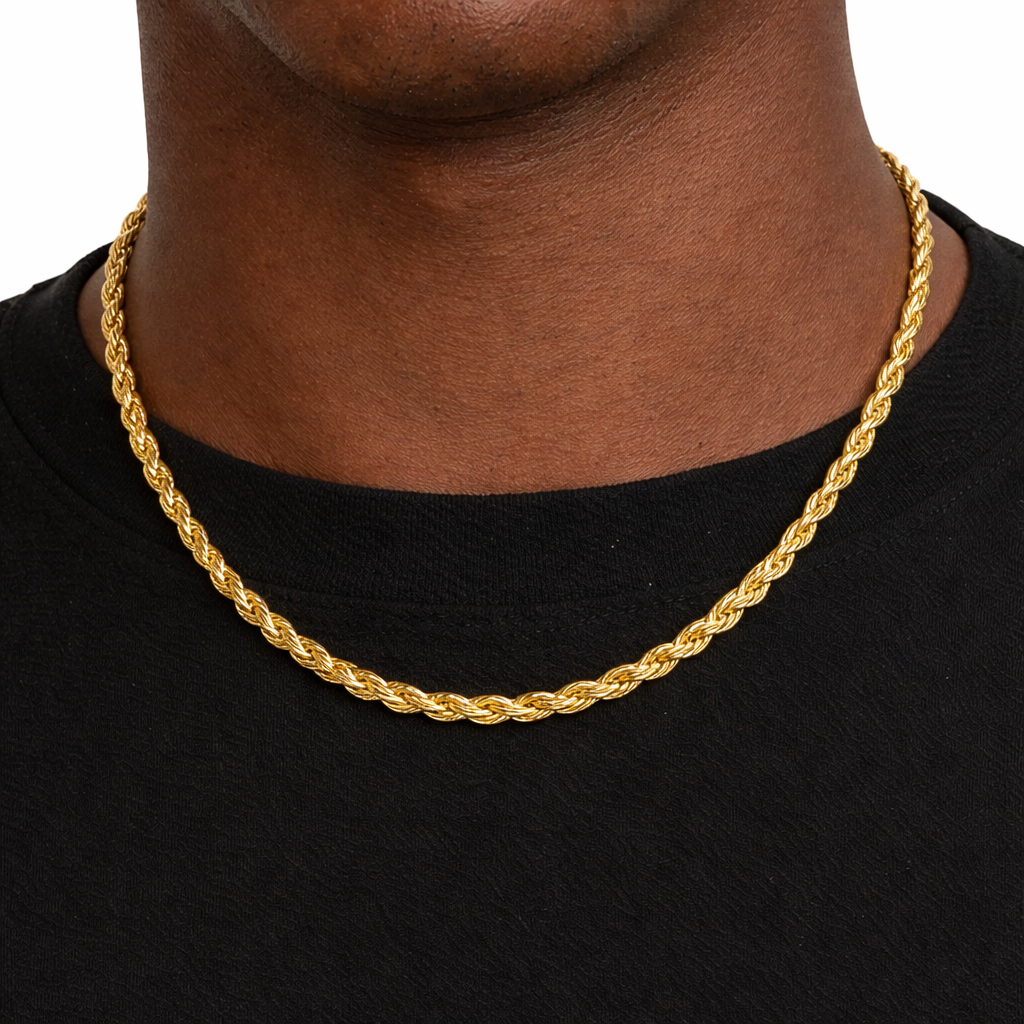 Rope Chain for Men, S925 Sterling Silver Over 4mm