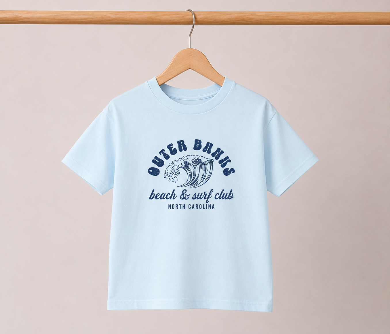 Youth Tee - "Outer Banks Beach & Surf Club" North Carolina Wave Graphic