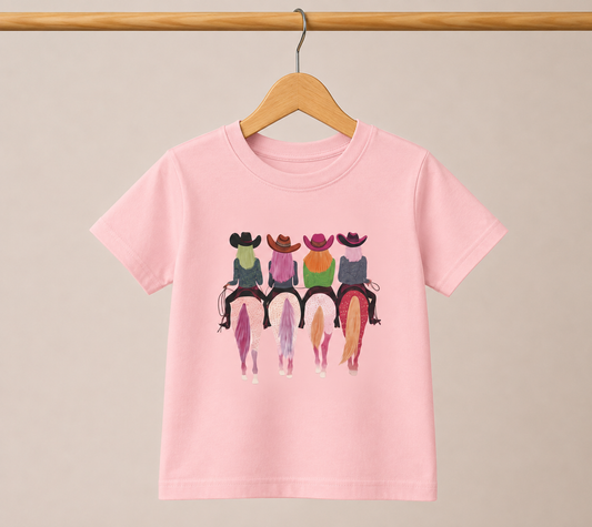 Colorful Cowgirl Horses Graphic